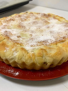 A picture of Phyllo chicken pie.