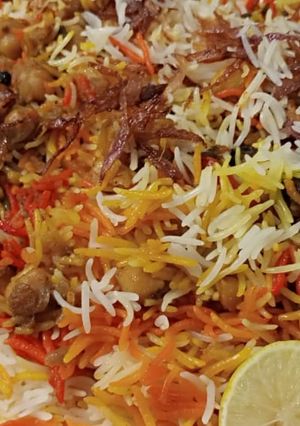 A picture of Degi white chana pulao biryani.