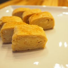 A picture of Dashimaki Tamago - Japanese rolled omelet.