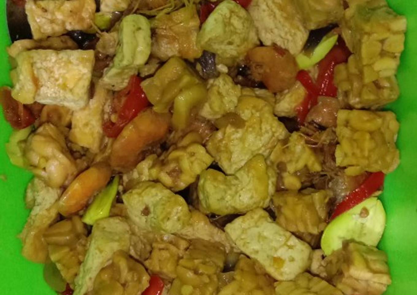Oseng tahu, tempe, udang dan pete