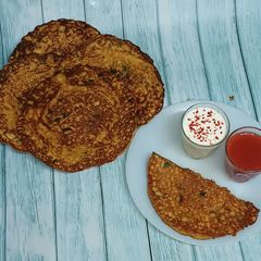 A picture of Lauki and Leftover Rice Pancakes.