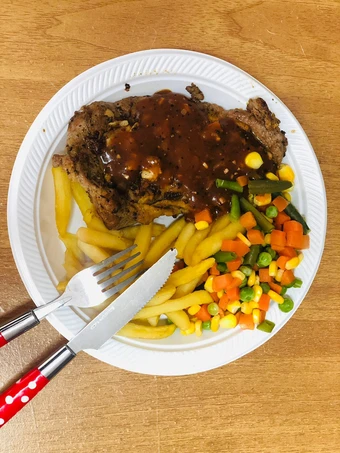 Langkah Gampang Membuat Resep Steak sapi bumbu barbecue yang Sempurna Anti Ribet, Bikin Ngiler