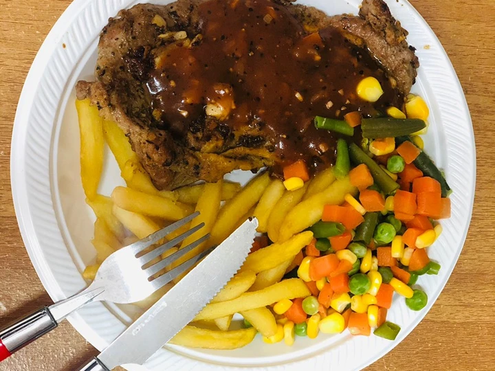 Langkah Gampang Membuat Resep Steak sapi bumbu barbecue yang Sempurna Anti Ribet, Bikin Ngiler