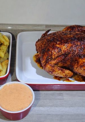 A picture of Pollo a la Brasa with Peruvian Flavor.