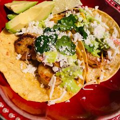 A picture of T’s Shrimp Tacos.