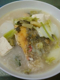 Foto resep Sup Ikan Gurame Sayur Asin kuah susu