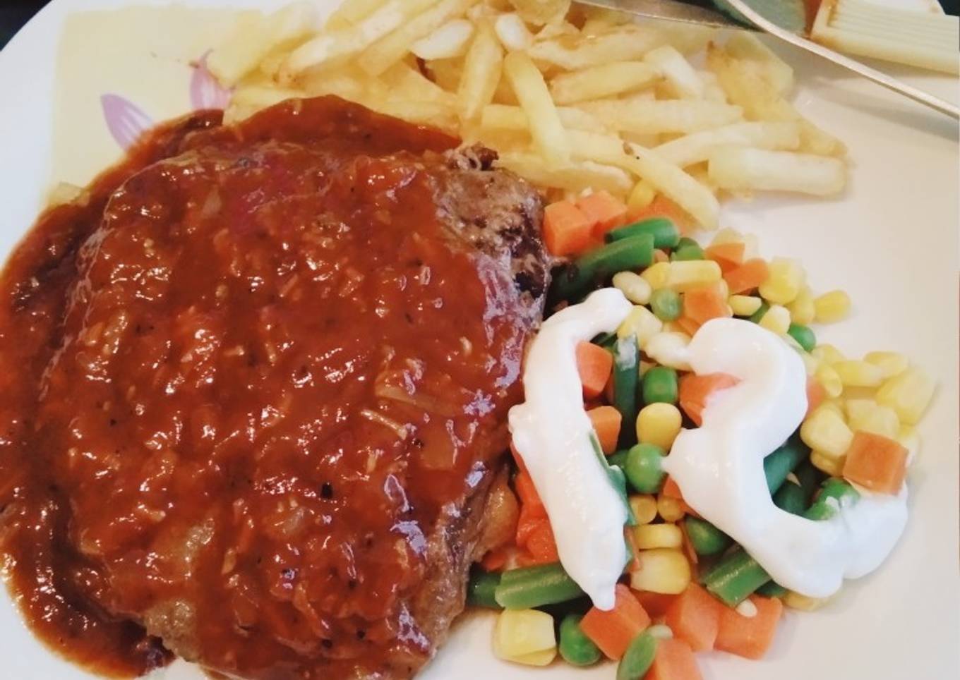 Wagyu steak with bbq sauce homemade