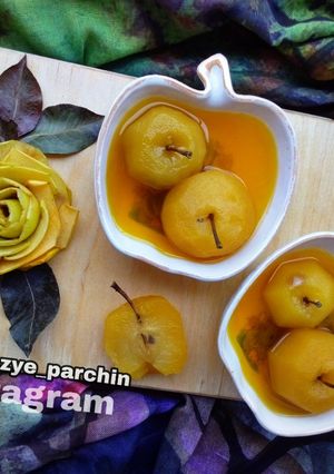 عکسی از دستور کمپوت سیب زعفرانی 🌸