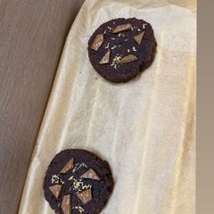 A picture of Small Batch Banana Double Chocolate Almond Cookies.