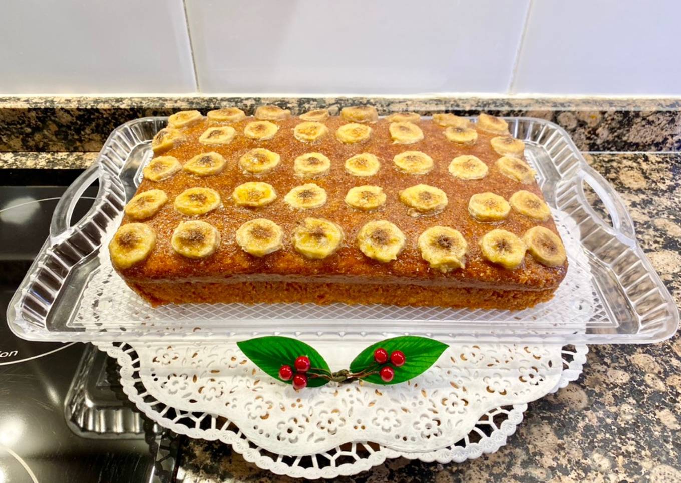 Pastel de maíz, caramelo y plátano (versión Isamara Amancio)