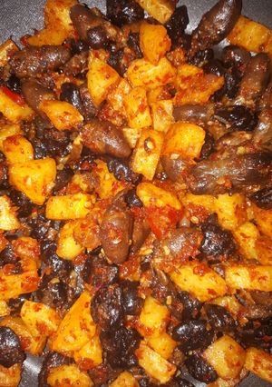 Foto resep Kentang balado jantung ayam bumbu simple