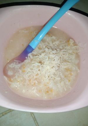 Foto resep Mpasi 6+ Azka : Bubur wortel+ikan+keju