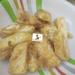A picture of Fried Tofu with egg.