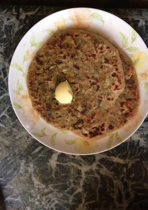 A picture of Delicious cauliflower prantha Sunday breakfast.