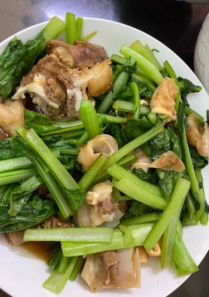 Hình của món Cải ngồng xào cuống họng.