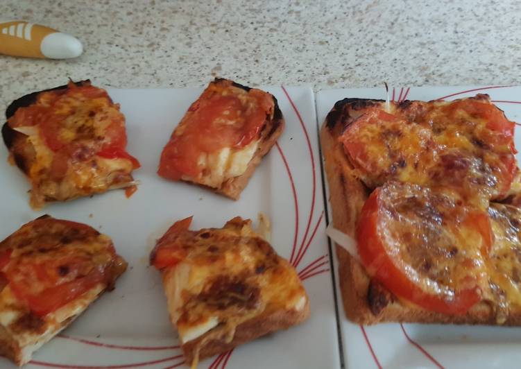 Steps to Prepare Perfect 2 Cheese, Tomato & Onion Toast