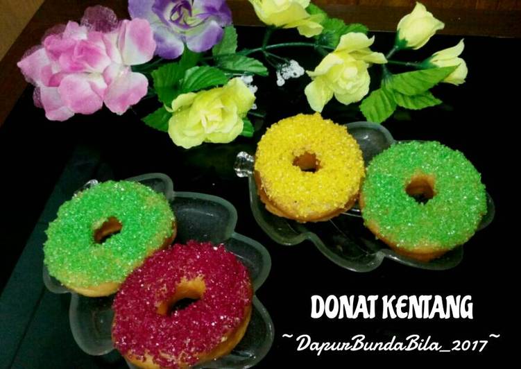 Cara Membuat 🍩🍩 Donat Kentang Warna-Warni Super Empuukk Ekonomis Untuk Jualan