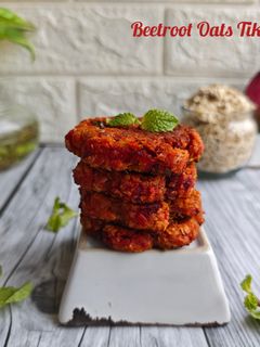 बीटरूट ओट्स टिक्की रेसिपी मुख्य फोटो