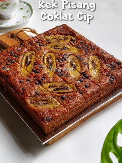Gambar Kek Pisang Coklat Cip
