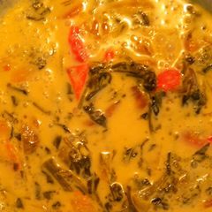 A picture of Water cress onion curry.