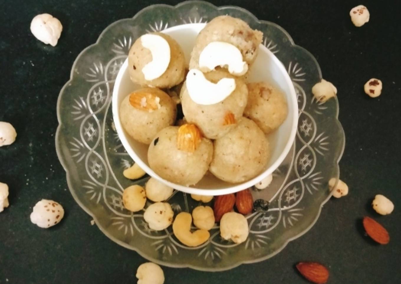 Healthy makhana dry fruit ladoo