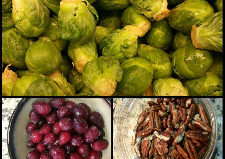Easiest Way to Make Super Quick Homemade Brussels Sprouts with Pecans and Cranberries
