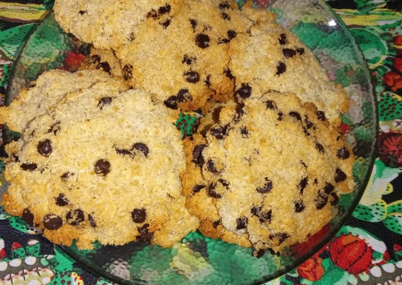 Galletitas de coco rallado, avena y chip de chocolate saludables