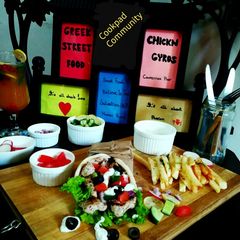 A picture of Chicken Gyros Street food of Greek.