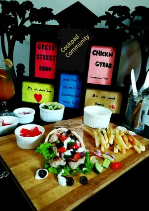 A picture of Chicken Gyros Street food of Greek.
