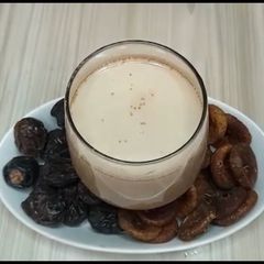 Date fig and chocolate milkshake A picture of Date fig and chocolate milkshake.