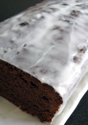 A picture of Glazed Pound Chocolate Cake.