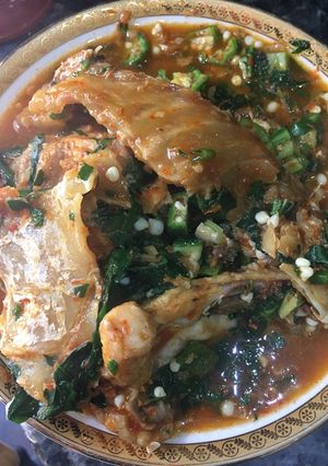 A picture of Fresh Okra soup.