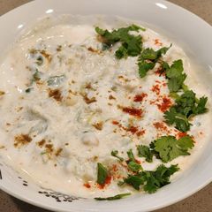 A picture of Leftover Boondi Raita and Lauki.