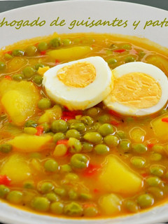 Una foto de Rehogado de guisantes y patatas (Thermomix)
