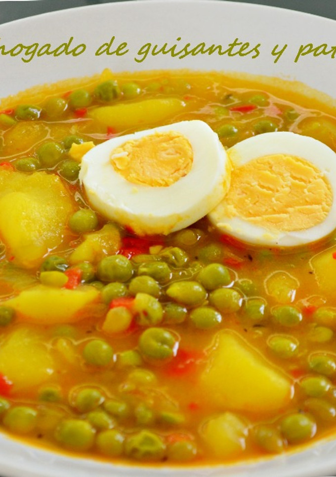 Una foto de Rehogado de guisantes y patatas (Thermomix)