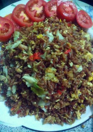 Foto resep Nasi Merah Goreng Ikan Asap