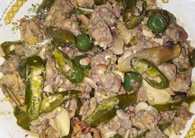 Ulukutek(tumis dage, leunca, cabe hijau)