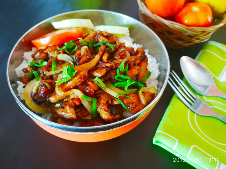 Resep Chiken teriyaki rice bowl Anti Gagal