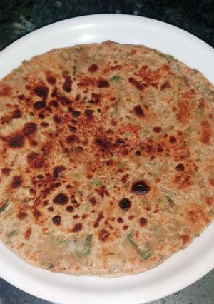A picture of Methi parantha.