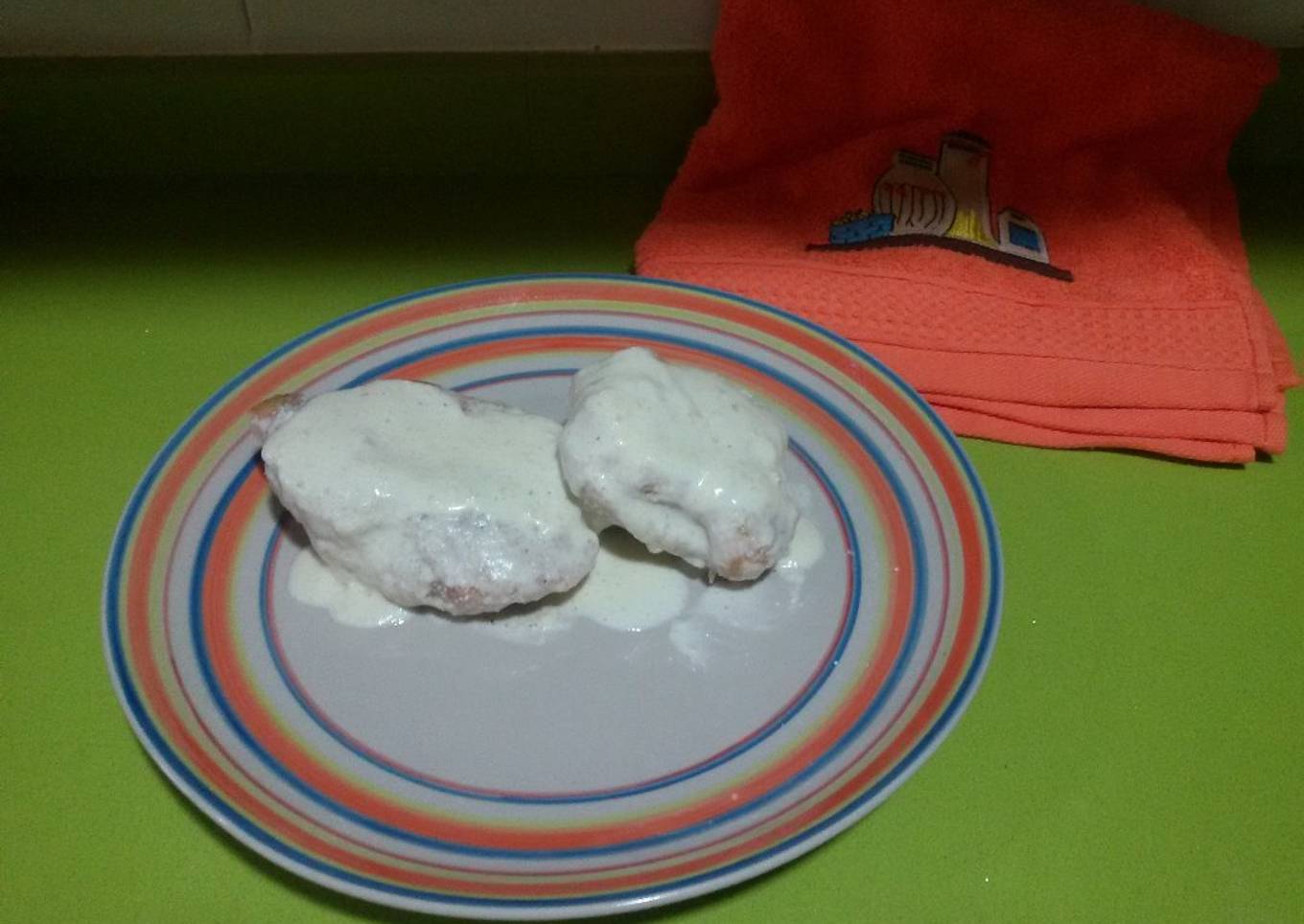 Escalopines de pollo rellenos al cabrales con thermomix