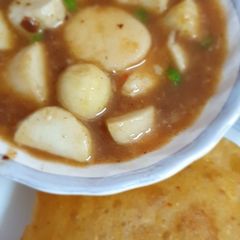 A picture of Imli wali arbi and masala puri.