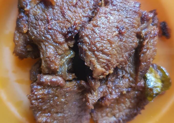 Rendang daging kering tanpa santan