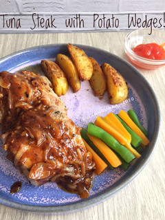 Foto resep Tuna Steak with Potato Wedges!