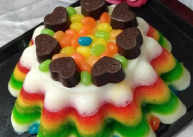 Rainbow Jello Pudding