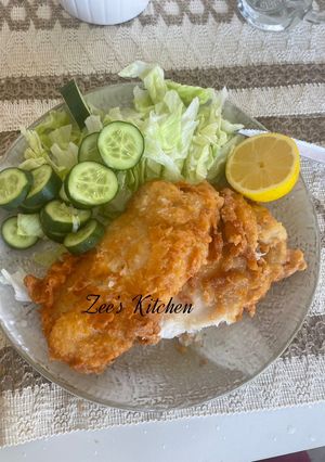 A picture of Basa Fish Cakes with long Island sauce.