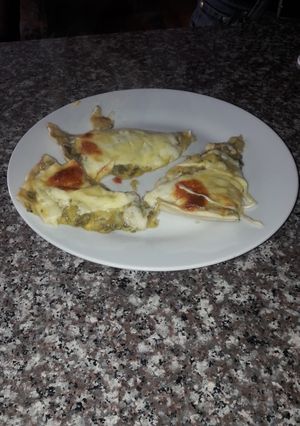 Una foto de Tarta de zapallitos y mozzarella