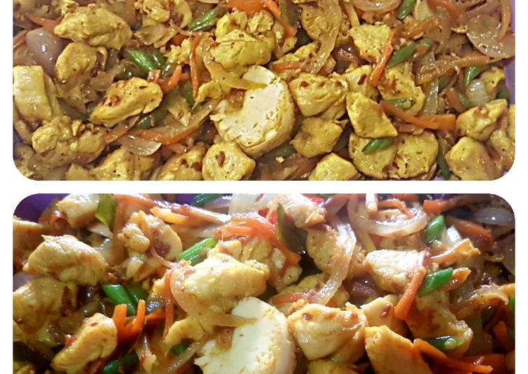 Langkah Mudah untuk Menyiapkan Tumis tofu ayam kunyit yang Sempurna