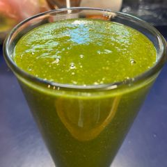 A picture of Smoothie with Strawberry 🍓 and avocado 🥑.