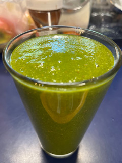 A picture of Smoothie with Strawberry 🍓 and avocado 🥑.