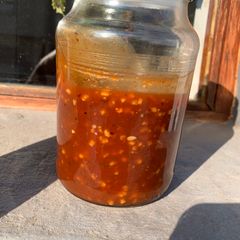 A picture of Homemade sweet chilli sauce.